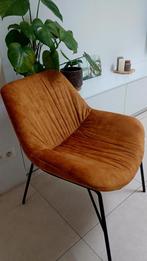 Fauteuil velvet okergeel, Huis en Inrichting, Fauteuils, Ophalen, Zo goed als nieuw, Minder dan 75 cm, 50 tot 75 cm