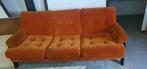 Sofa vintage oranje 3 zit sofa met 3 aparte fauteuils, Huis en Inrichting, Zetels | Zetels, Ophalen, Gebruikt