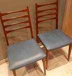 Vintage stoelen-2 Scandinavische - Deense (ladder)stoelen, Blauw, Twee, Jaren 60/70, Hout