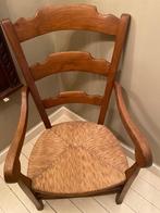 Rustieke houten armstoel met rieten zitting, Ophalen