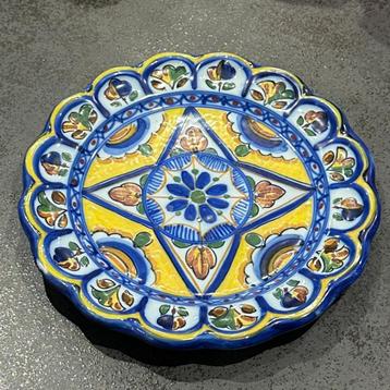 Vintage Hispano-Moors aardewerk bord - geometrisch patroon beschikbaar voor biedingen