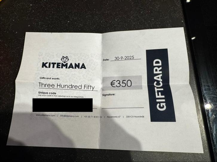 bon Kitemania 350€, Watersport en Boten, Kitesurfen, Nieuw, Kite, Ophalen of Verzenden