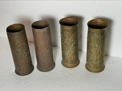 trench art hulzen obussen Eerste Wereldoorlog  - 4 stuks, Verzamelen, Militaria | Algemeen, Ophalen of Verzenden