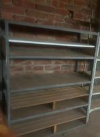 Metalen kast rek met schabben in hout, etagere, Huis en Inrichting, Ophalen, Gebruikt