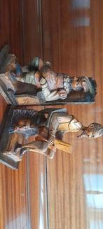 2 ensembles de livres anciens en bois. Don Quichotte et S. P, Enlèvement ou Envoi