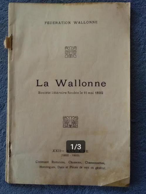 La Wallonne, literair genootschap - XXII jaarboek 1922-1923, Boeken, Literatuur, Gelezen, België, Ophalen of Verzenden
