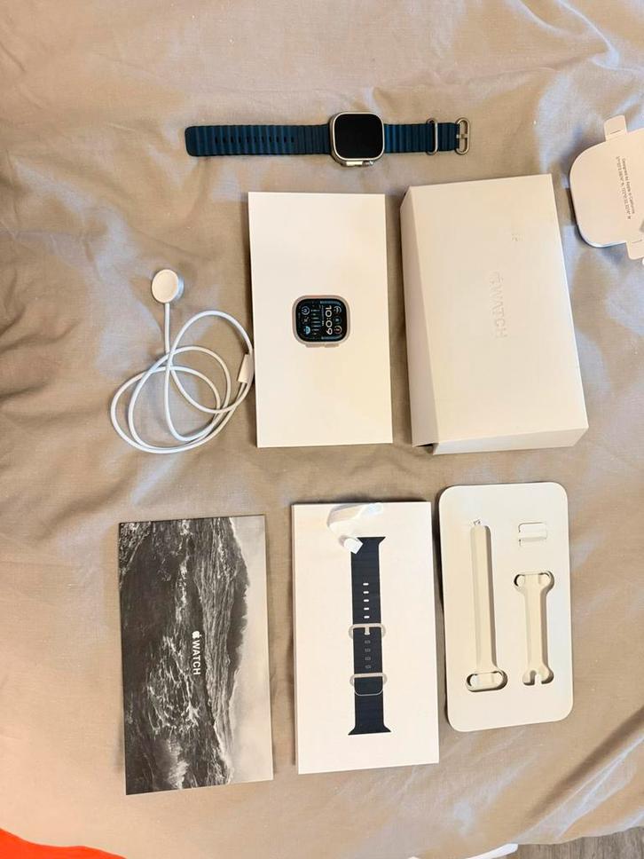 Apple Watch Ultra 2 (49mm), Handtassen en Accessoires, Smartwatches, Zo goed als nieuw, iOS, Grijs, Conditie, Waterdicht, Ophalen of Verzenden
