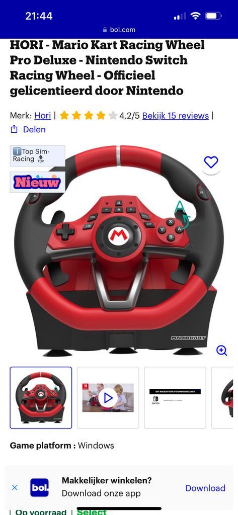 Mario kart race stuur pro, Games en Spelcomputers, Spelcomputers | Sony Consoles | Accessoires, Zo goed als nieuw, Ophalen