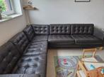 Canapé d'angle en cuir 3+2, Maison & Meubles, Cuir brun foncé, 200 à 250 cm, Enlèvement, Banc d'angle