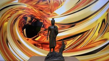 GREATLY VINTAGE SAKYAMUNI BUDDHA IN SOLID BRONZE beschikbaar voor biedingen