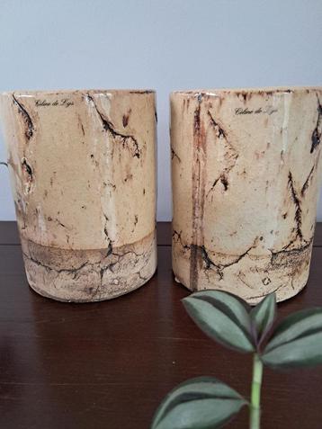 Merk Celine de Lys: 2 bloempotten (zie foto's), Moins de 25 cm, Comme neuf, Moins de 40 cm, Intérieur