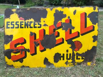 Plaque emaillee reclame bord email Shell huile oil olie 1928 beschikbaar voor biedingen