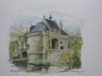3 aquarelles de Bruges par L. Boschmans, Antiquités & Art, Enlèvement ou Envoi