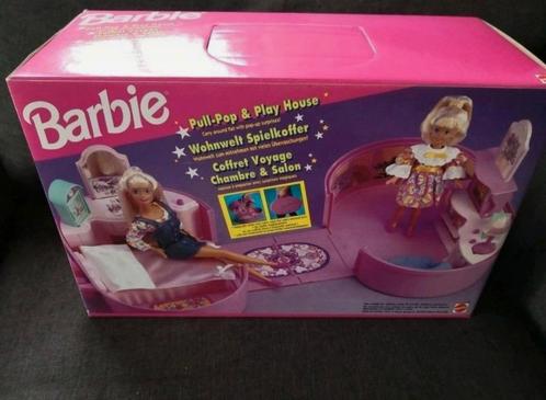 Mattel 13198 barbie pull pop play house draagbaar woonkoffer, Kinderen en Baby's, Speelgoed | Poppenhuizen, Zo goed als nieuw