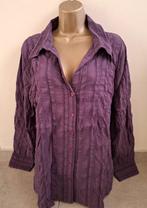 Prachtige Aubergine / Violet Blouse in Frons-Stof XXL, Enlèvement ou Envoi, Neuf, Taille 46/48 (XL) ou plus grande, Violet