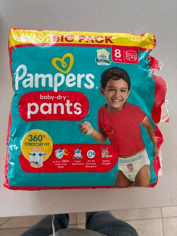 Pampers baby-dry pants - maat 8 - pak met 31/33 stuks beschikbaar voor biedingen