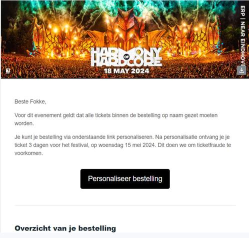 4x Harmony Of Hardcore tickets 18 mei 2024, Tickets & Billets, Événements & Festivals, Trois personnes ou plus