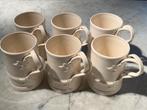 Royal Creamware England - beer mugs (set van 6), Antiek en Kunst, Antiek | Servies compleet, Ophalen