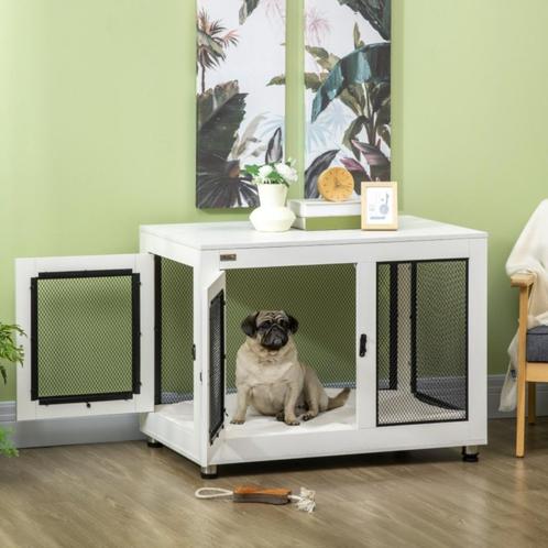 Honden bench Wit + zwart 94 X 60 X 71,5 Cm, Dieren en Toebehoren, Hondenbenches, Nieuw, Verzenden