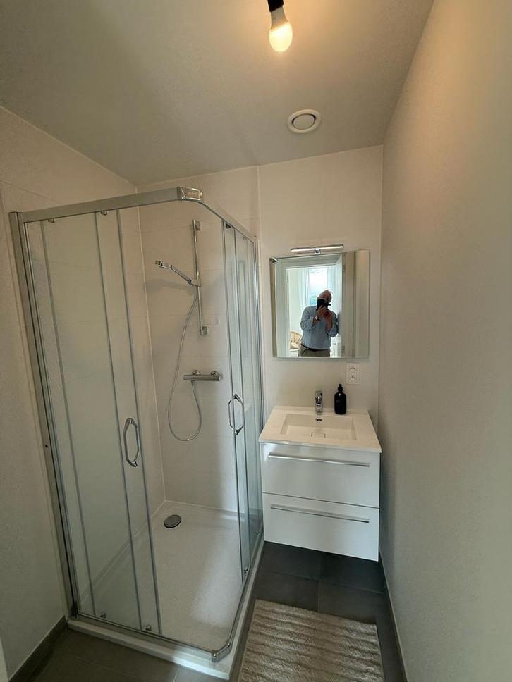 Nieuwe hoekinstapdouche met DINO witte bak te koop, Huis en Inrichting, Badkamer | Complete badkamers, Nieuw, Ophalen