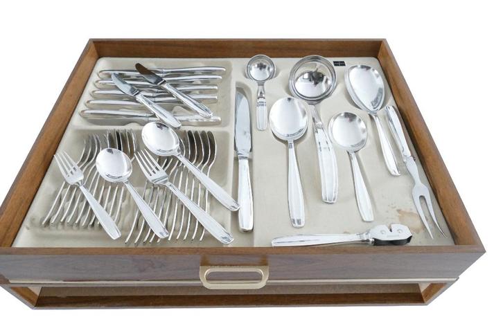 Gero - Verzilverde bestekcassette - Progression - Midcentury, Antiek en Kunst, Antiek | Bestek, Verzenden