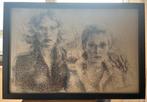 2 portretten houtskool Gerard Bauwens, Antiek en Kunst, Kunst | Tekeningen en Fotografie, Ophalen