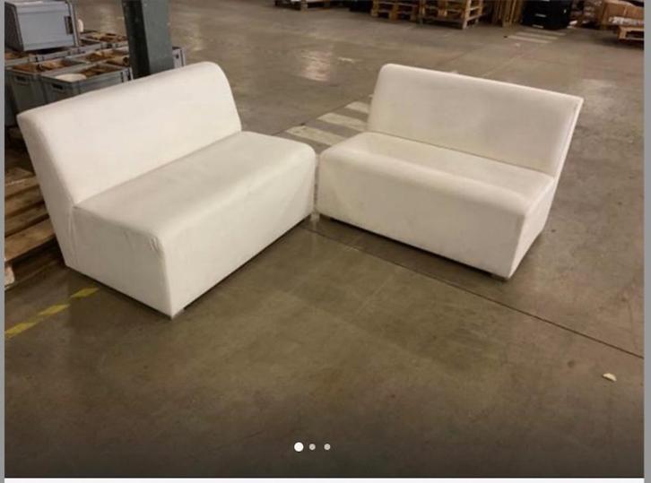 Witte launch zetels te combineren, Huis en Inrichting, Zetels | Zetels, Gebruikt, Hoekbank, Overige maten, 300 cm of meer, 150 cm of meer