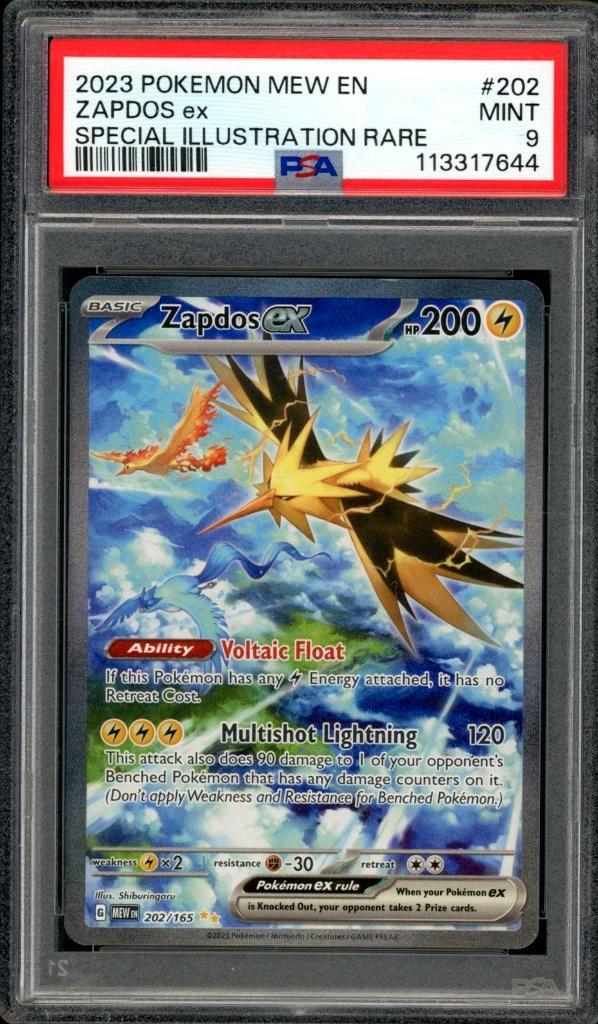 Zapdos ex [SIR] PSA 9 - 202/165 - 151 2023, Hobby en Vrije tijd, Verzamelkaartspellen | Pokémon, Zo goed als nieuw, Losse kaart