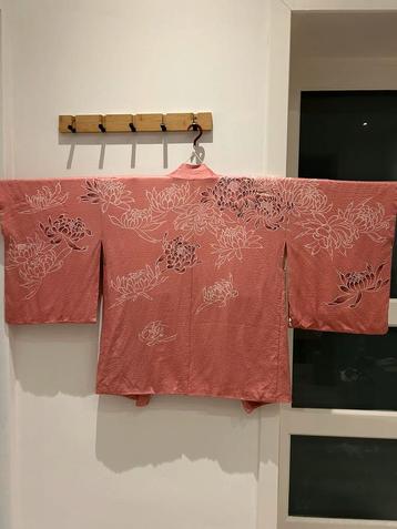 Haori japonais vintage en soie – Rose corail beschikbaar voor biedingen