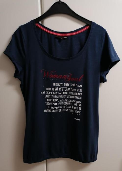 Blauw T-shirt "Woman Soul", L, Kleding | Dames, T-shirts, Zo goed als nieuw, Blauw, Ophalen of Verzenden