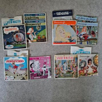 Viewmaster schijfjes,Assepoester,Sneeuwitje,Doornroosje,Pino beschikbaar voor biedingen