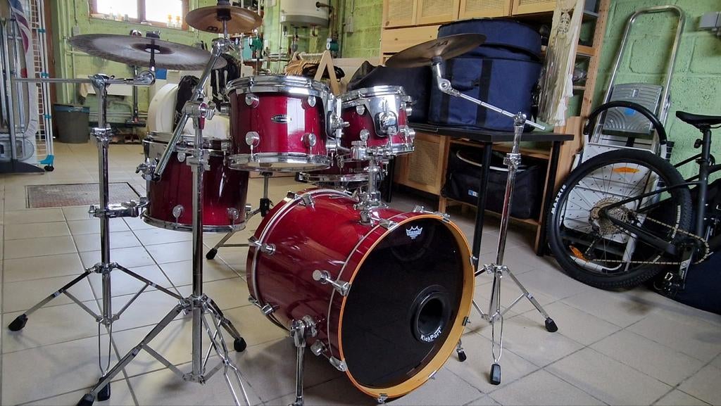 Batterie acoustique PDP rouge 10, 12, 14, 20", Musique & Instruments, Batteries & Percussions, Utilisé, Autres marques, Enlèvement