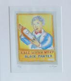 MUGO / BLACK PANTER / KLEUR OFFSETLITHO / 44x38cm / KADER, Antiek en Kunst, Kunst | Litho's en Zeefdrukken, Ophalen of Verzenden