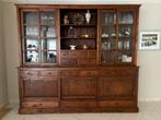 Buffet vitrinekast in teak hout, Huis en Inrichting, Kasten | Dressoirs, Ophalen, Gebruikt, Teakhout, 200 cm of meer