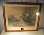 Mooi Oude Gravure 'Hoffnung - Hope - Hoop' - 66x56, Antiek en Kunst, Ophalen of Verzenden