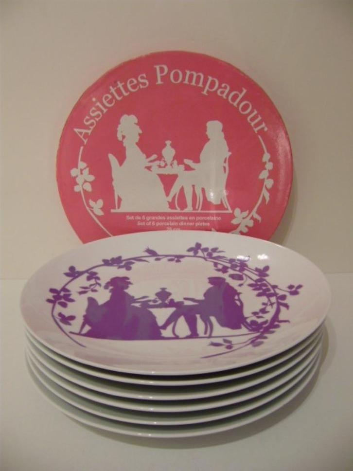 Set porselein borden van La Chaise Longue decor POMPADOUR, Huis en Inrichting, Keuken | Servies, Nieuw, Bord(en), Overige stijlen