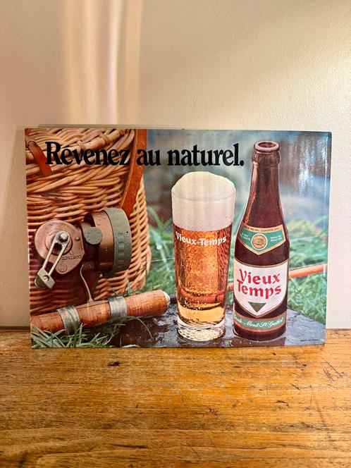 Carton Publicitaire Bière Vieux Temps, Verzamelen, Merken en Reclamevoorwerpen, Gebruikt, Ophalen of Verzenden