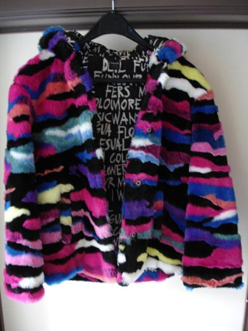 Desigual imitatiebont multicolor winterjas Mt 134-140, Kinderen en Baby's, Kinderkleding | Maat 134, Nieuw, Jas, Ophalen of Verzenden