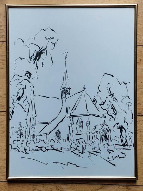 Kerkje van de Horst - pater Gailliaerde - Schoten, Antiek en Kunst, Kunst | Schilderijen | Modern, Ophalen of Verzenden
