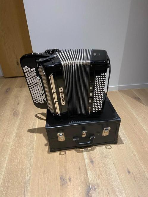 Accordeon, Musique & Instruments, Accordéons, Comme neuf, Accordéon à boutons, 120 basses, Delicia, Avec valise, Avec bretelles