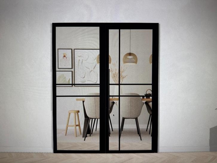 Porte métal avec cadre et panneau latéral, Bricolage & Construction, Châssis & Portes coulissantes, Neuf, Autres types, Métal