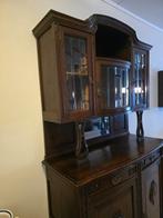 Antieke eiken buffetkast met glas-in-lood – ca. 1900 – Neder, Antiek en Kunst, Ophalen