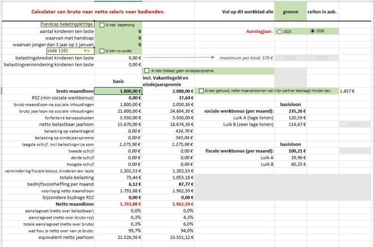 Bruto-Netto en PensioenRaming calculator, Computers en Software, Office-software, Windows, Excel, Verzenden