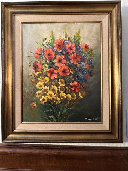 Schilderij kunstschilder M. Van Loocke - stilleven bloemen, Antiek en Kunst, Kunst | Schilderijen | Klassiek, Ophalen