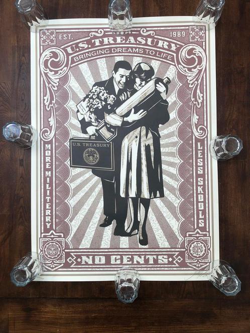 Proud parents - Obey - Shepard Fairey - signed, Antiquités & Art, Art | Lithographies & Sérigraphies, Enlèvement ou Envoi