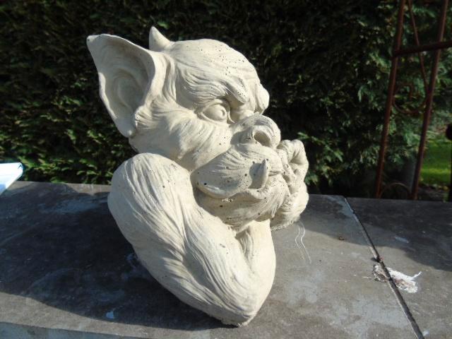 stenen waterspuwer, monsterbuste, Tuin en Terras, Tuinwanddecoratie, Nieuw, Ophalen of Verzenden