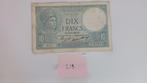 Bankbiljet Frankrijk 10 Frank Minerve 1936, Postzegels en Munten, Ophalen of Verzenden, Frankrijk, Los biljet