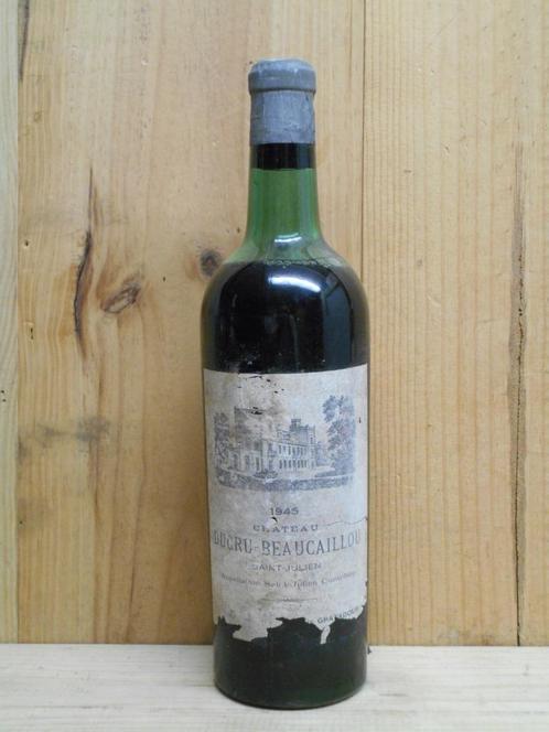 CH. DUCRU BEAUCAILLOU, Saint-Julien 1945, excellent état, Collections, Vins, Comme neuf, Enlèvement ou Envoi