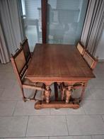 Tafel met 4 stoelen, Huis en Inrichting, Ophalen, Gebruikt, Klassiek, Eikenhout