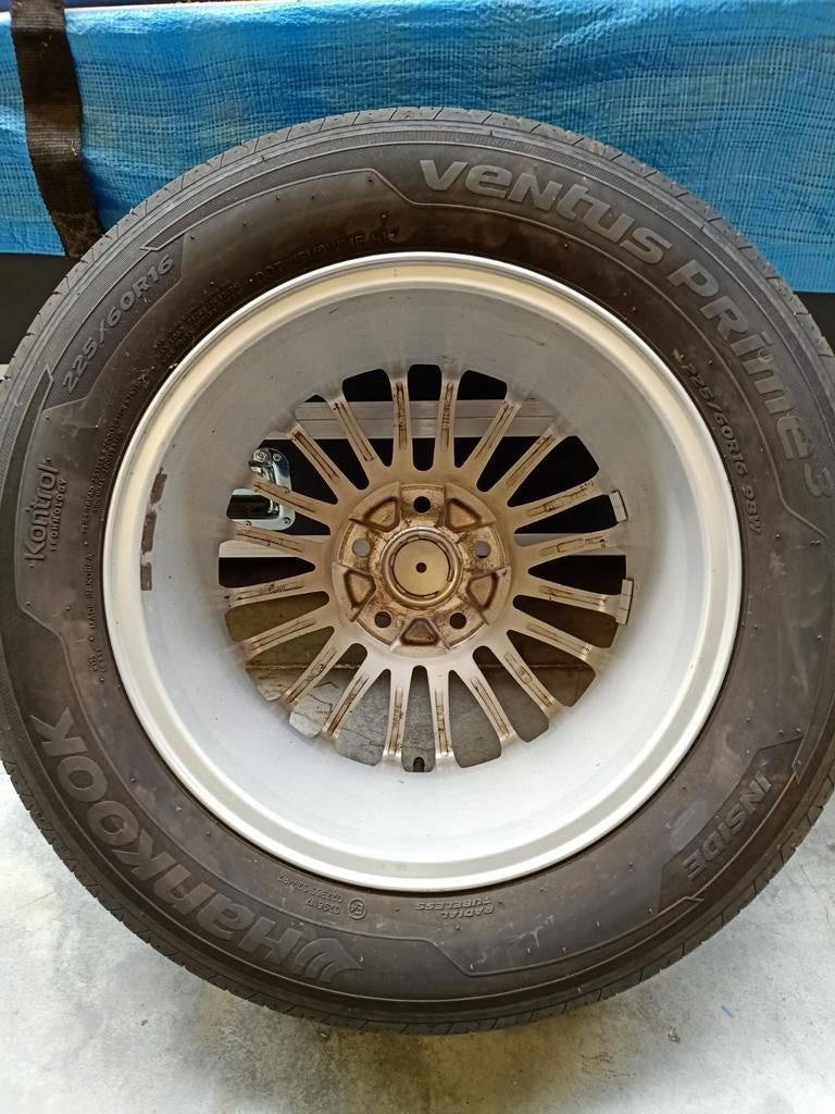 A Vendre 4 jantes alu avec pneus, Autos : Pièces & Accessoires, 16 pouces, Véhicule de tourisme, Pneus été, Pneu(s)